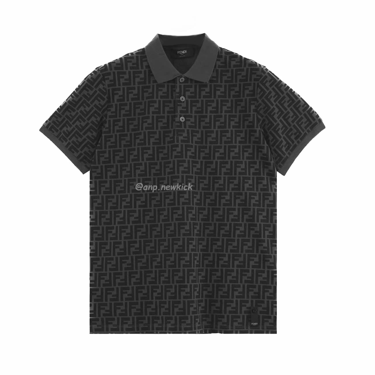 Fendi Ff Black Polo T Shirt (1) - newkick.app